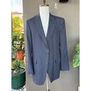 Vintage Austin Reed Men's 42R Ayrshire Gray Pinstripe Wool Suit Blazer Sportcoat
